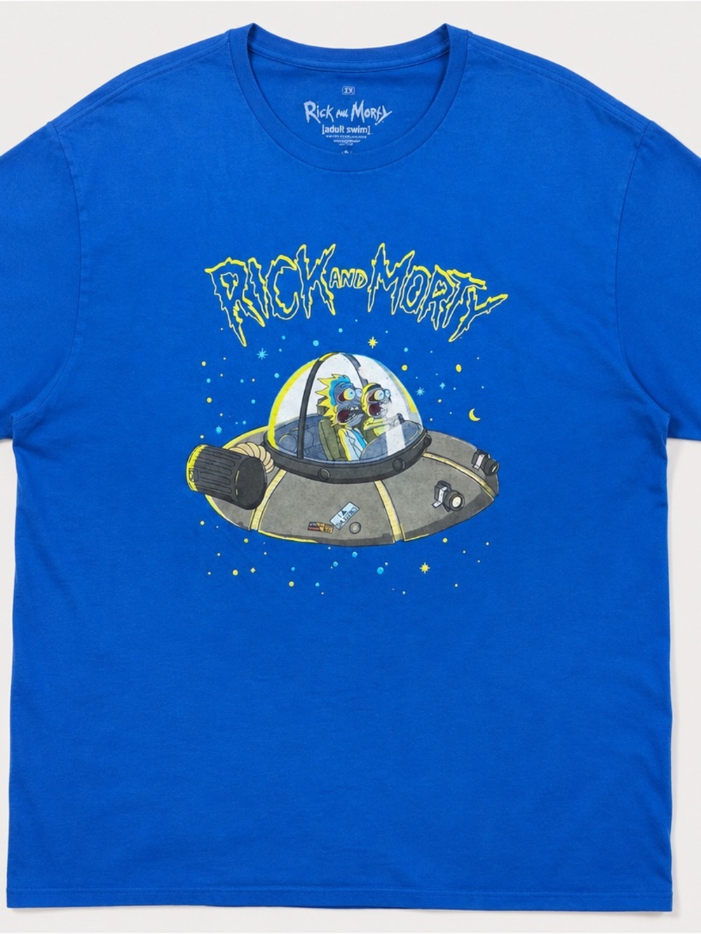 Rick and Morty Adult Swim Graphic T-Shirt Blue 3XL 100% Cotton Space Tee